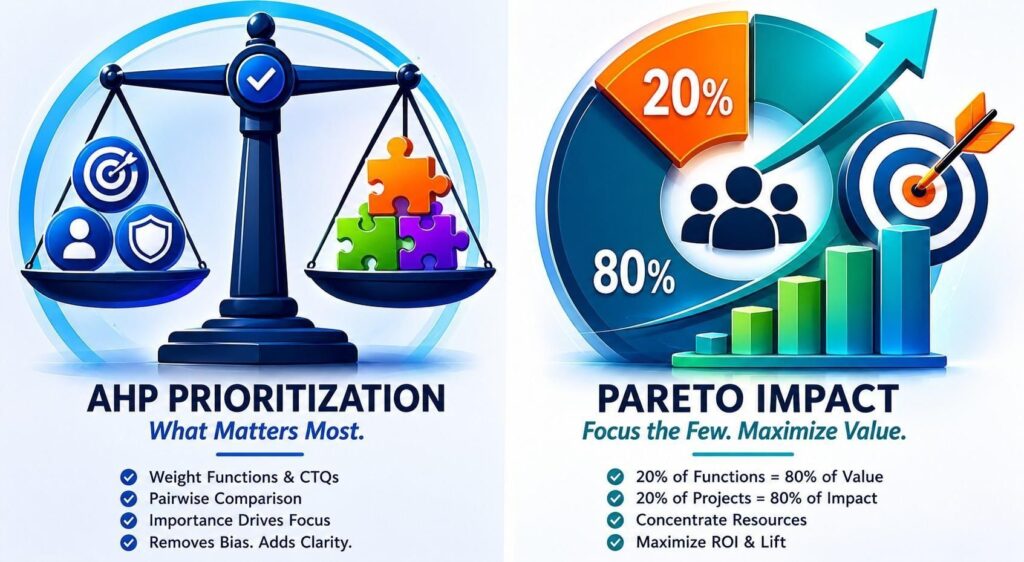 Infographic: AHP Prioritization & Pareto Impact